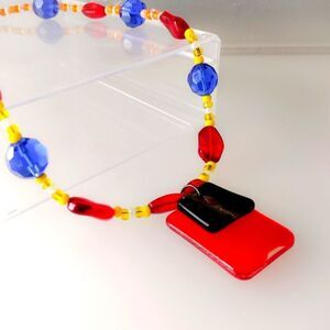 Vintage Artisan Glass Beaded Necklace